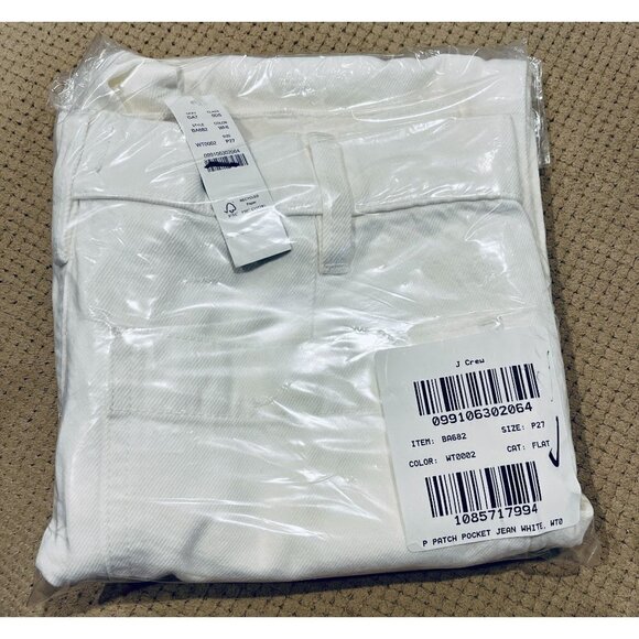J. Crew Petite high rise patch pocket straight leg jeans white BA682 27 P27 - Picture 4 of 5